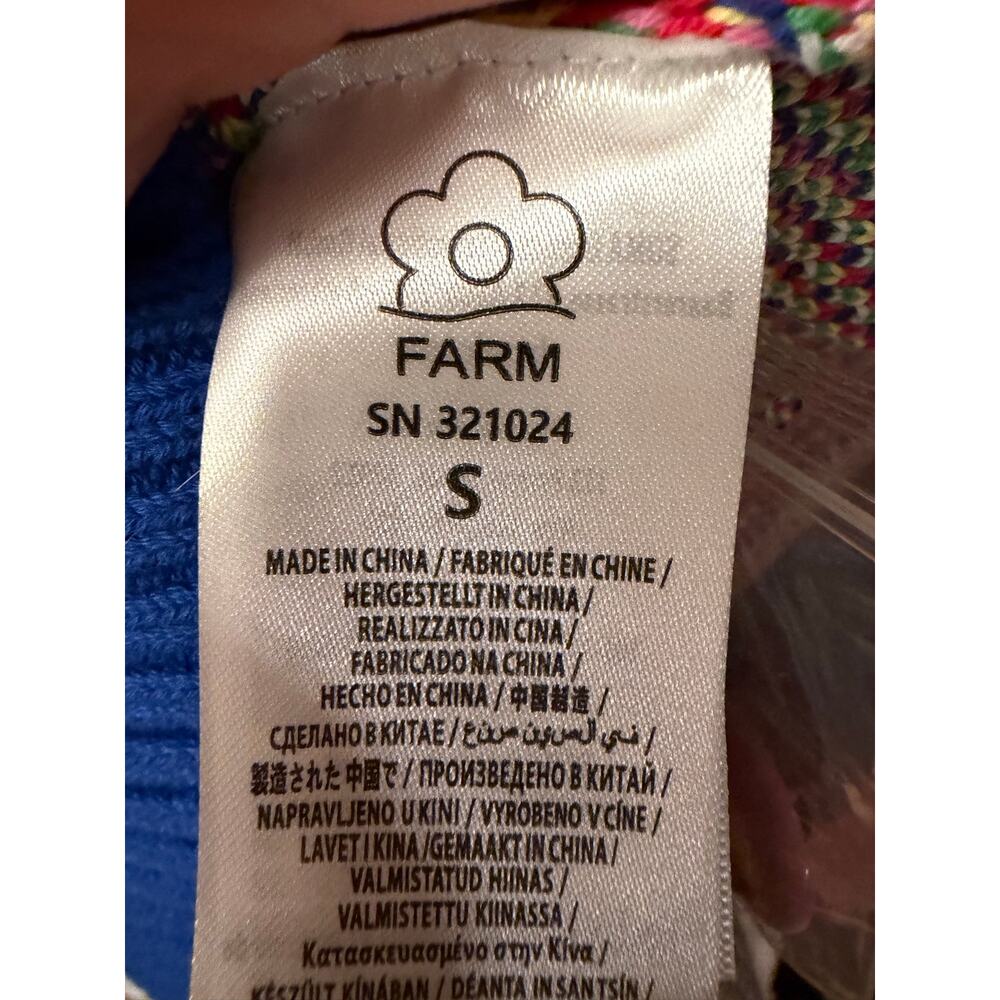 NWT FARM Rio Sweet Orchad Knit Cardigan Apples Bananas Colorful Sz S Oversized - Picture 10 of 10